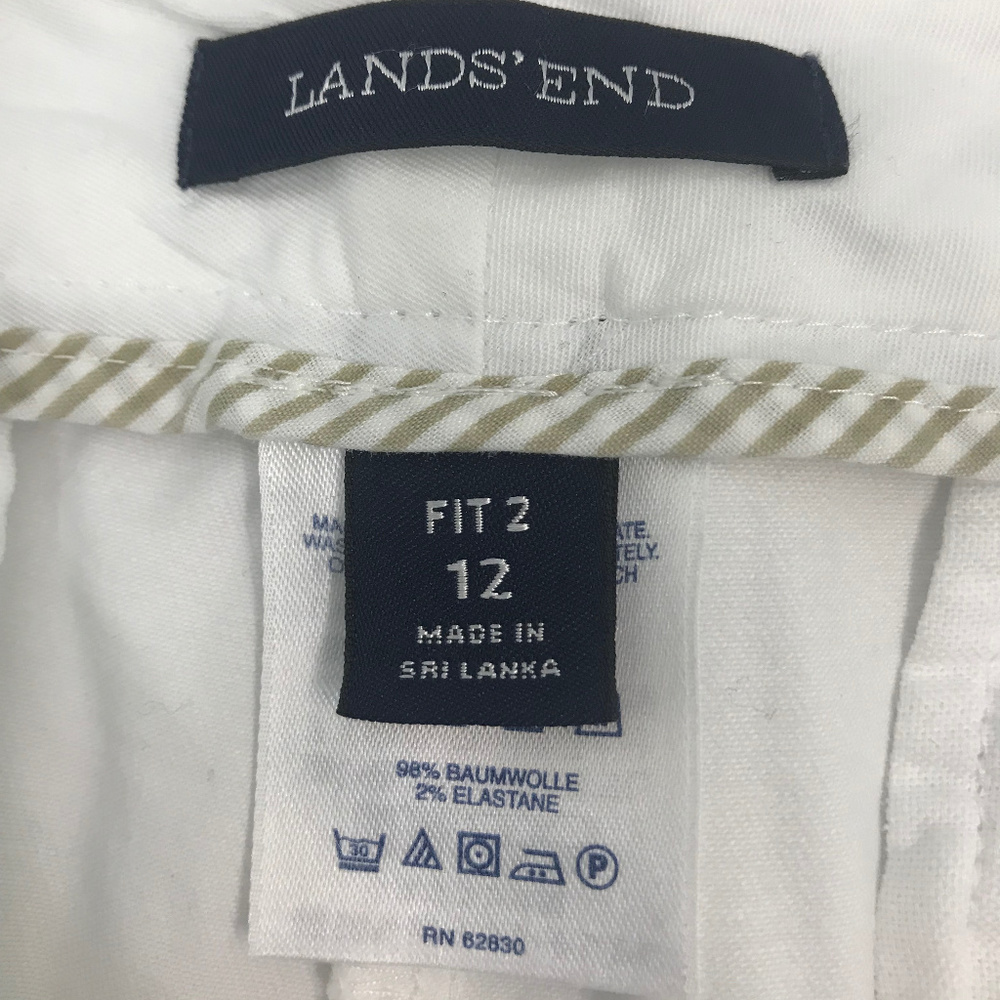 Lands End White Cropped Chino Pants - Picture 2 of 5